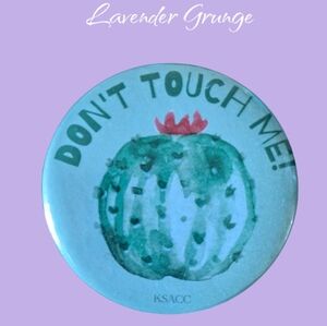 "Don't Touch Me" Cactus Flower Button